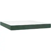 vidaXL Taschenfederkernmatratze Mittel Dunkelgrün 160x220x20 cm Samt