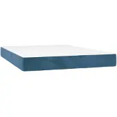 vidaXL Taschenfederkernmatratze Mittel Dunkelblau 140x220x20 cm Samt