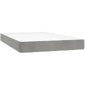 vidaXL Taschenfederkernmatratze Mittel Hellgrau 120x220x20 cm Samt