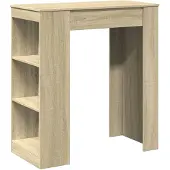 vidaXL Bartisch mit Regal Sonoma-Eiche 95x47x103,5 cm Holzwerkstoff
