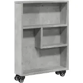 vidaXL Aufbewahrungswagen Schmal Betongrau 48x13x68 cm Holzwerkstoff