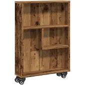 vidaXL Aufbewahrungswagen Schmal Altholz-Optik 48x13x68 Holzwerkstoff