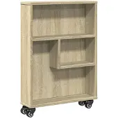 vidaXL Schmaler Aufbewahrungswagen Sonoma-Eiche 48 x 13 x 68 cm Holzwerkstoff