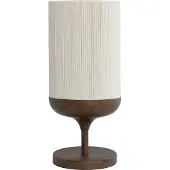 Light & Living Tischlampe Dania dunkler Holzdruck