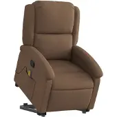 vidaXL Massagesessel mit Aufstehhilfe Braun Stoff