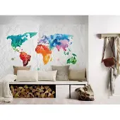 Living Walls Fototapete "Designwalls Colourful World 2" glatt Vlies, Wand, Schräge, Decke