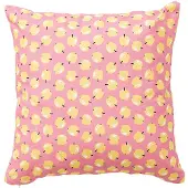 Merkloos - Kissen 40X40Cm 144Tc 100 % rosa Baumwolle mit gelben √Ñpfeln und Früchten