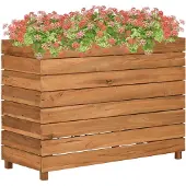 vidaXL Hochbeet 100x40x72 cm Teak Altholz und Stahl