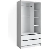 Vicco Kleiderschrank Elmo Weiß 100 x 200 cm mit 2 Schubladen, Model 40625