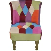 The Living Store Französischer Sessel mit Patchwork-Design Stoff