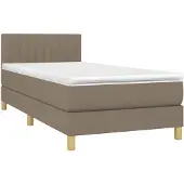 vidaXL Boxspringbett mit Matratze Taupe 80x200 cm Stoff