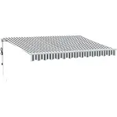 vidaXL Markise Automatisch mit LED Anthrazit & Weiß 350x250 cm