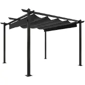 vidaXL Pavillon mit Ausziehbarem Dach 3x3 m Anthrazit