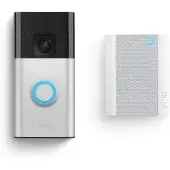 Ring - Battery Video Doorbell (Satin Nickel) + Chime (2nd Gen)