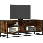 vidaXL TV-Schrank Räuchereiche 120,5x40x46 cm Holzwerkstoff und Metall