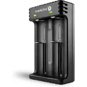 EverActive Ladegerät für 2 Li-Ionen-Akkus, Modell LC-200, Schwarz