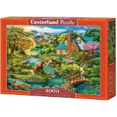 Castorland Puzzle, 2000 Teile: Idyllisches Haus mit Pferden 200931
