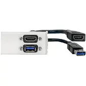 VivoLink WI221295, HDMI + USB A, 2 Modul(e), USB 3.2 Gen 1 (3.1 Gen 1), Weiß, 173 mm, 107 mm