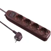 Electraline 62062, Steckdosenleiste 4-Fach mit Schalter, Kabel 1,5m / Mehrfachst