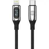 Forever Datový kabel s LCD USB-C/Lightning 1m 27W erný