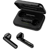 Forever TWE-110 Earp Bluetooth-Kopfhörer mit Ladetasche schwarz TWS Touch-Control Integriertes Mikrofon In-Ear Ohrhörer Kabellos Headset Mit Powerbank