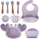 Ikonka Kinder-Silikon-Utensilien-Krabben-Set, 9-teilig, lila