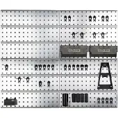 Raaco Super Clip Set - Werkzeugwand aus Stahl - Aufbewahrungssystem - 46-teilig - 104 x 88 x 1,1 cm