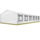 TOOLPORT Partyzelt Pavillon 6x12 m in weiß PE Plane 350 N Wasserdicht UV Schutz Festzelt Gartenzelt