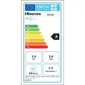 Hisense APC09QC, Einteilige mobile Klimaanlage, Kühlung, Entfeuchter, Ventilierend, 9000 BTU/h, 2600 W, 1 l/h, 63 dB