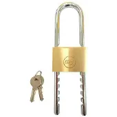 EDM Product Padlock Adjustable Arch 50-135 Mm With 2 Keys Golden