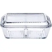 Pasabahce Frigo Studio Vorratsbehälter mit Deckel, 2 Fächer, 170 x 102 mm
