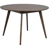 Rowico Esstisch - Ø 115 cm - Dunkelbraun - Eichenholz massiv - Eichenholz furniert