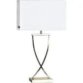 By Rydens Omega Tischleuchte H69 Brass/White - , Omega, Gold / Messing, für Wohnzimmer, Stoff / Textil, Modern