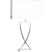 By Rydens Omega Tischleuchte H69 Chrome/White - , Omega, Metallisch, für Wohnzimmer, Stoff / Textil, Modern