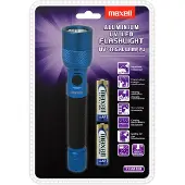 Maxell UV LED flashlight, IP44, aluminum, blue