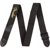 Fender Poly-Gitarrengurt 2 Zoll schwarz mit gelbem Logo