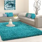 FLOOR Hochflor Teppich - Life Türkis 160x230 cm