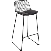 Beliani Barstuhl 2er Set Schwarz aus Stahl mit Kunstleder Sitz Glamour Stil Modern Tresenstühle für Küche Esszimmer Essbereich