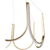 Beliani Kronleuchter Gold Aluminium Pendelleuchte mit LED-Beleuchtung Moderner Stil