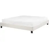 Beliani Polsterbett Hellbeige Bouclé Stoffbezug mit Lattenrost 180x200 cm ohne Kopf- und Fußteil Modern Skandi Schlafzimmer Doppelbett Bettrahmen