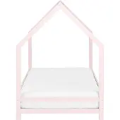 Beliani Kinderbett Pastellrosa Kiefernholz mit Lattenrost 90 x 200 cm Skandi Modernes Design Jugendzimmer Kinderzimmer Hausbett Himmelbett Einzelbett
