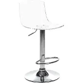 Beliani Barhocker 2er Set Transparent Acryl Mit Lehne Gasdruckfeder Höhenverstellbar Drehbar Metallgestell Silber Ohne Armlehnen Modernes Design Küche