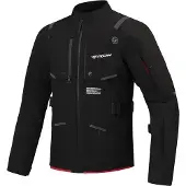 Ixon M-Skeid Schwarz Leuchtrot Motorrad Textiljacke Größe 2XL