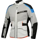 Ixon M-Njord Hellgrau Blau Neon Rot Motorrad Textiljacke Größe XL