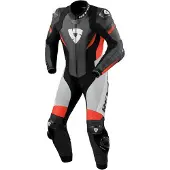 REV'IT! REV’IT! Control Schwarz Neon Rot 1-Teiler Motorrad Lederkombi Größe 46
