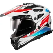 LS2 MX702 Pioneer II Namib Weiß Blau Rot Adventure Helm Größe S