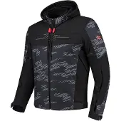 Rusty Stitches Liam Wasserdichte Motorrad Textiljacke, schwarz/grau/rot, M