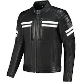 Rusty Stitches Steve Lederjacke Schwarz M Mann Schwarz M