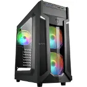 Sharkoon VG6-W RGB, Midi Tower, PC, Schwarz, ATX, micro ATX, Mini-ATX, Gaming, Blau, Grün, Rot