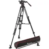 Manfrotto Nitrotech 612 & Alu Doppelrohr-Stativ mit Mittelspinne